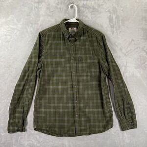 Fjallraven Shirt men's Medium Ovik Flannel Button Down Regular Fit Green Plaid